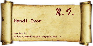 Mandl Ivor névjegykártya